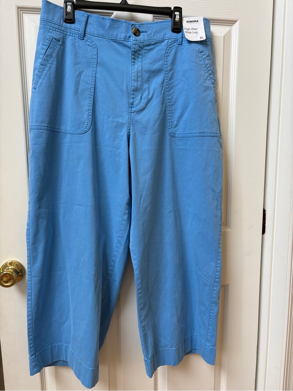 Sonoma Light Blue Wide Leg Chinos for women. High waist
